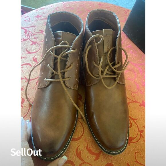 Nine West Men\'s Brown Chukka Boots Size 8.5 Lace Up Casual